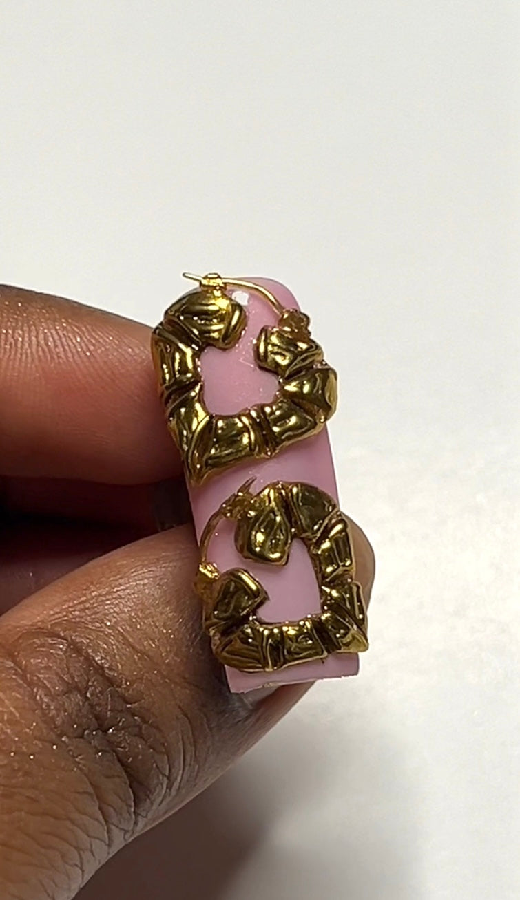 Bamboo heart earrings (Add On)